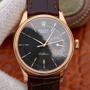 Rolex Celini Date 18K Rose Gold 50515 MKS Factory Black Dial Replica Watch - UK Replica