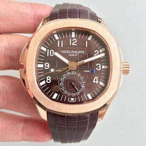 Patek Philippe Aquanaut Travel Time 5164R-001 Rose Gold Chocolate Dial Replica Watch - UK Replica
