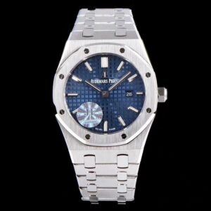 Audemars Piguet Royal Oak Quartz 67650ST.OO.1261ST.01 JF Factory Blue Dial Replica Watch