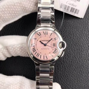Ballon Bleu De Cartier 33MM W6920041 V6 Factory Pink Dial Replica Watch