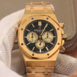 Audemars Piguet Royal Oak Chronograph 26331 OM Factory V2 Yellow Gold Black Dial Replica Watch