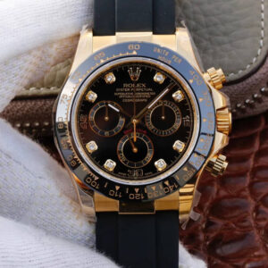 Rolex Daytona Cosmograph M116518ln-0046 JH Factory Diamond Black Dial Replica Watch