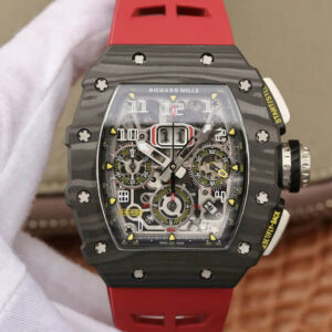 Richard Mille RM11-03 KV Factory Carbon Fiber Red Strap Replica Watch