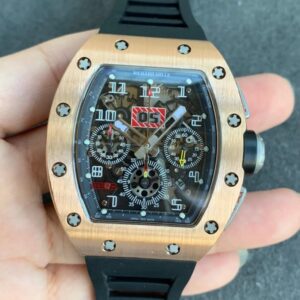 Richard Mille RM11 KV Factory Rose Gold Skeleton Dial Replica Watch