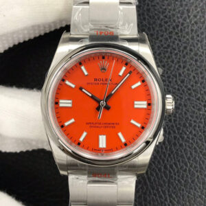 Rolex Oyster Perpetual M126000-0007 36MM EW Factory Coral Red Dial Replica Watch