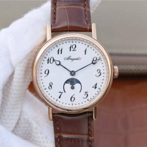 Breguet Classique Moonphase 9087BB TW Factory Rose Gold White Dial Replica Watch