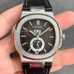 Patek Philippe Nautilus 5726/1A-001 GR Factory Black Leather Strap Replica Watch