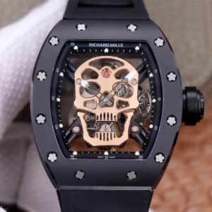 Richard Mille RM52-01 Tourbillon JB Factory Rose Gold Skull Dial Replica Watch