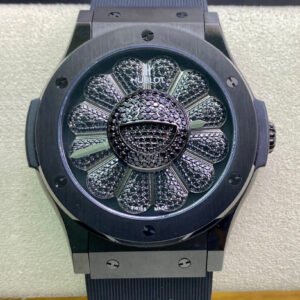 Hublot Classic Fusion Takashi Murakami 507.CX.9000.RX.TAK21 Sunflower Diamond Black Dial Replica Watch
