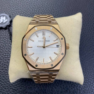 Audemars Piguet Royal Oak 15500 ZF Factory Rose Gold Version White Dial Replica Watch