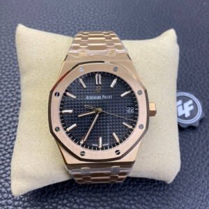 Audemars Piguet Royal Oak 15500OR.OO.1220OR.01 ZF Factory Rose Gold Version Black Dial Replica Watch