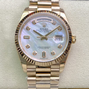 Rolex Day Date M128235-0029 EW Factory White Mother-Of-Pearl Dial Replica Watch