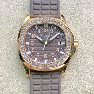 Patek Philippe Aquanaut Quartz Ladies 5067A PPF Factory Rose Gold Diamond-set Bezel Replica Watch