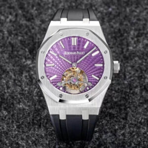 Audemars Piguet Royal Oak Tourbillon R8 Factory V3 Purple Dial Rubber Strap Replica Watch