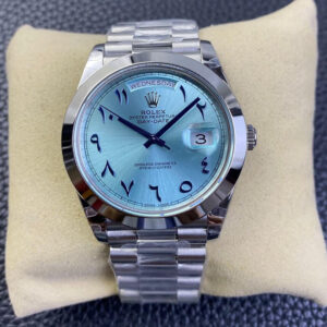 Rolex Day Date BP Factory Middle East Customization Stainless Steel Ice Blue Dial Replica Watch