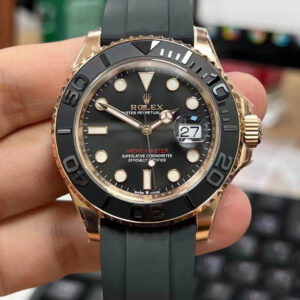 Rolex Yacht Master M126655-0002 Clean Factory Rose Gold Black Dial Replica Watch