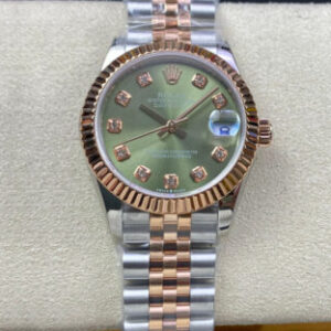 Rolex Datejust 31MM EW Factory Green Dial Replica Watch