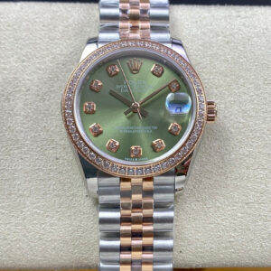 Rolex Datejust 31MM EW Factory Diamond-set Green Dial Replica Watch